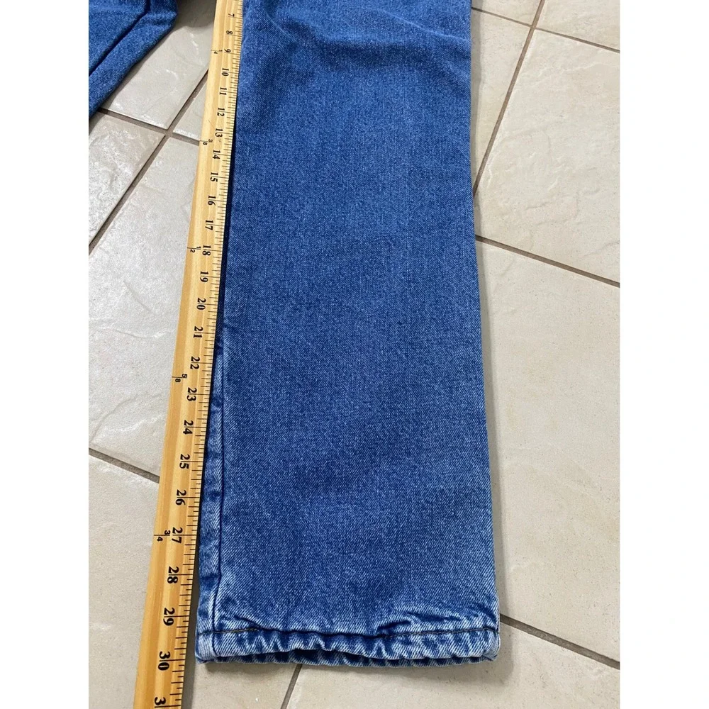 LL Bean Women Jeans Blue Denim Straight Leg Classic Fit Size 16 Medium Insulated